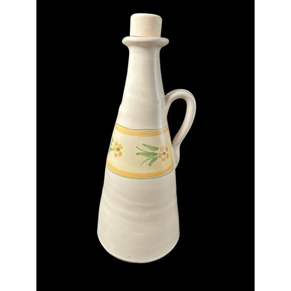 Oil or Vinegar w Stopper Jug 10.5”H Red Clay Stoneware Pottery French Cottage - Picture 5 of 14